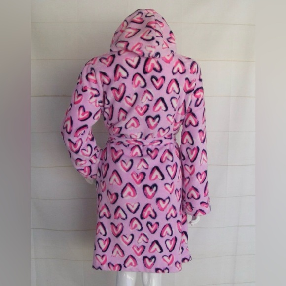 Vera Bradley “Hearts Iced Pink” Plush Hooded Robe | S/M - Picture 4 of 10
